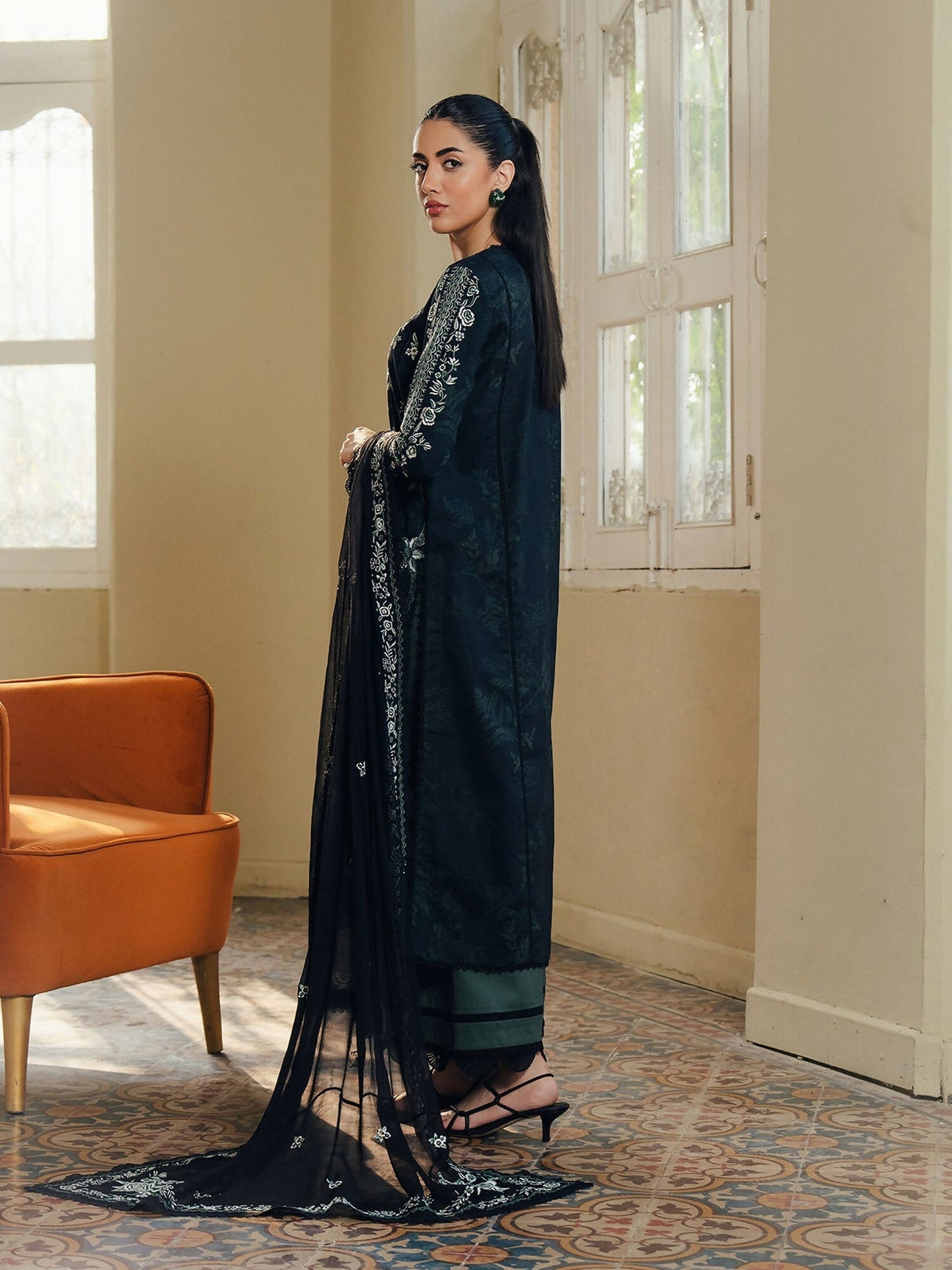 Afrozeh Day Break'26 Lawn Embroidered Unstitched 3-Piece Suit-Cloudveil