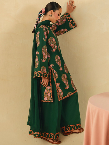 Mannat Clothing Boho Summer'26 Cotton Embroidered Stitched Suit-Leafline