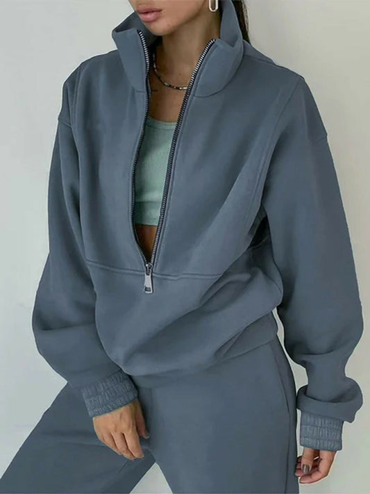 Jupiter Plain Crew Neck Jumper Coord Set-14198