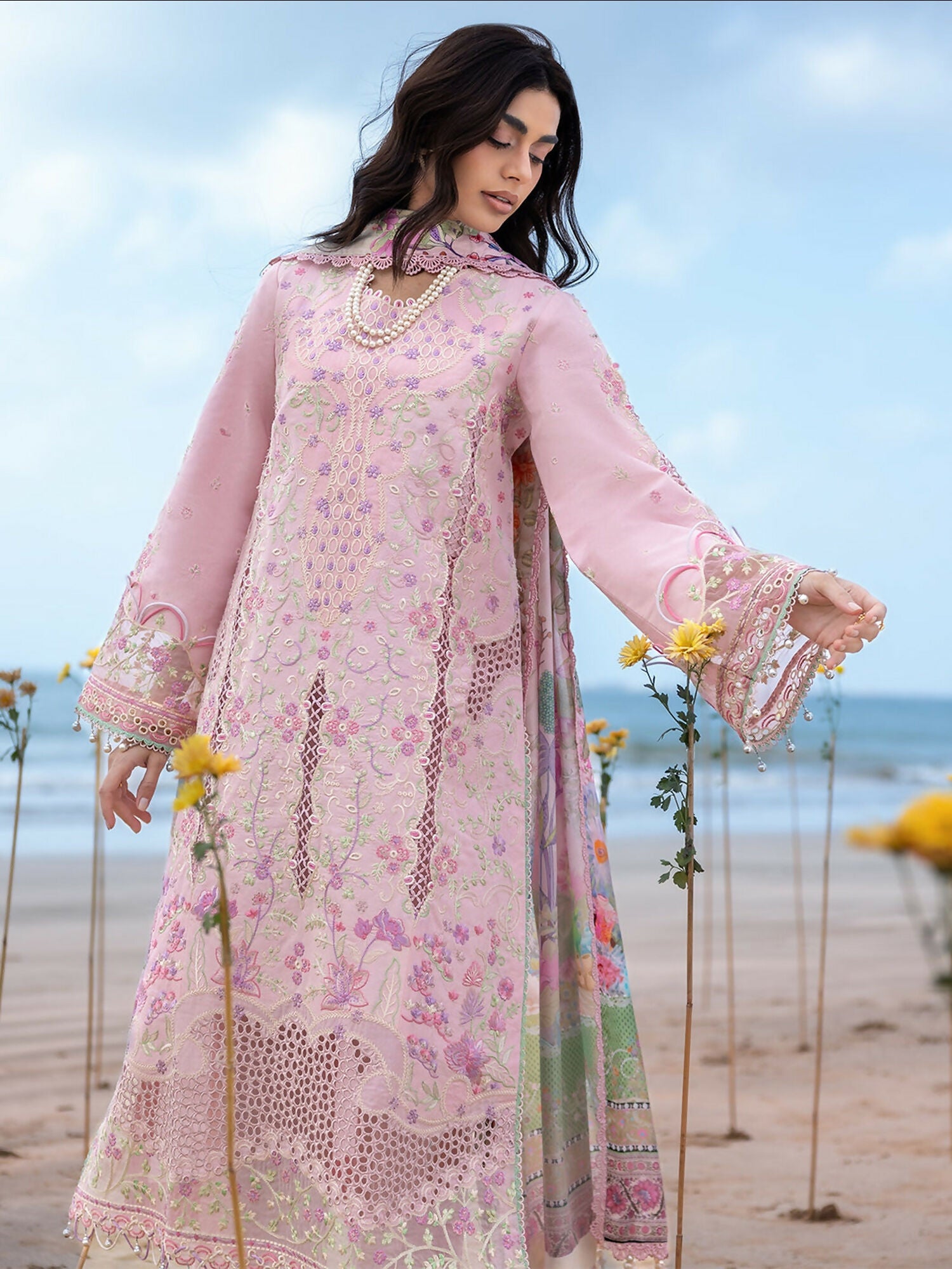 Mahnur Sirene Luxury Lawn'26 Embroidered Unstitched 3-Piece Suit-S-12