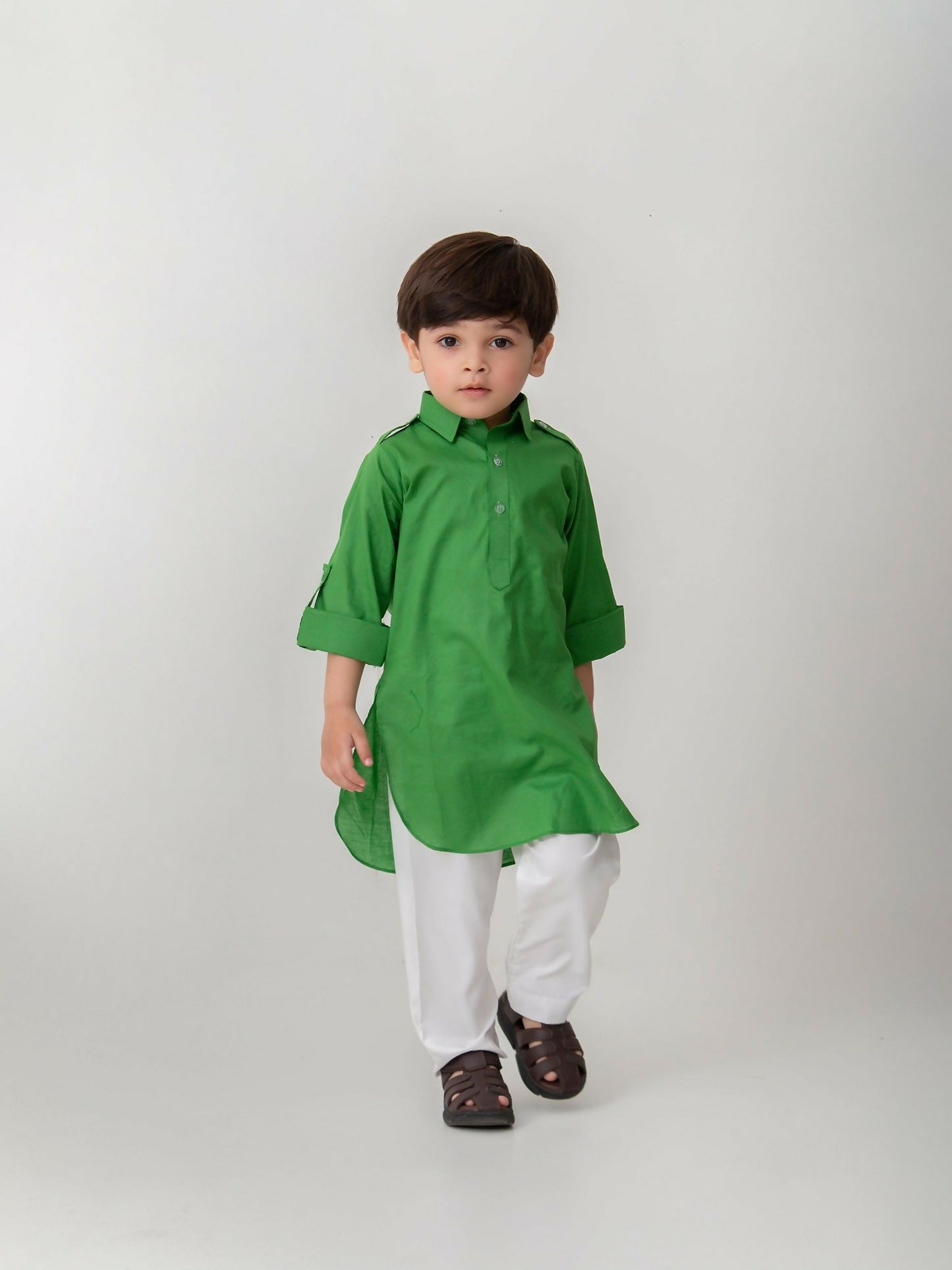 Kidoz Kloset Cotton Stitched Kurta Pajama-Toffee Twist-Boy