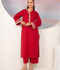 Panache Apparel Winter Whisper Khaddar Embroidered Stitched Suit-Scarlet