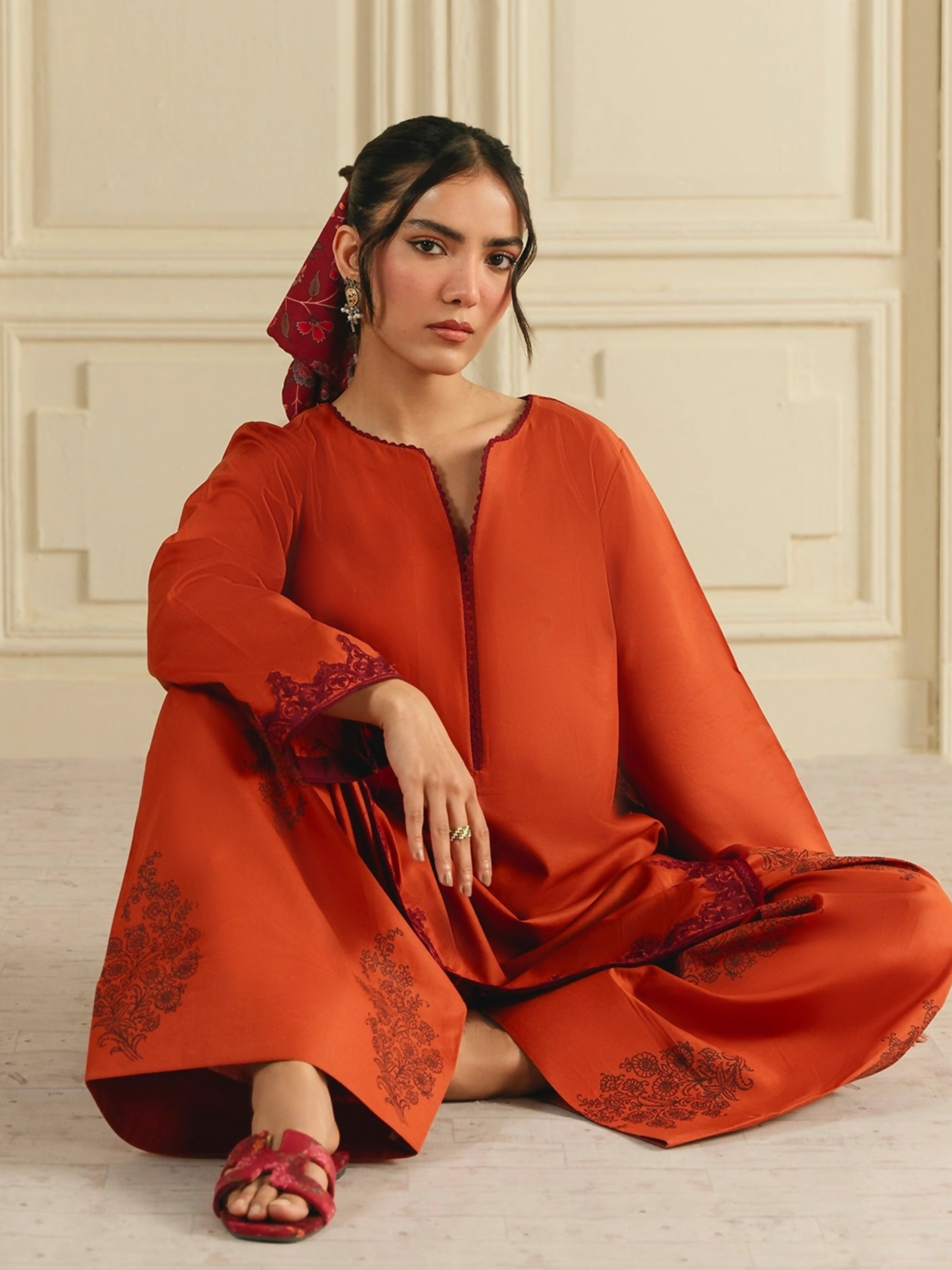 Mannat Clothing Boho Summer'26 Cotton Embroidered Stitched Suit-Amberveil