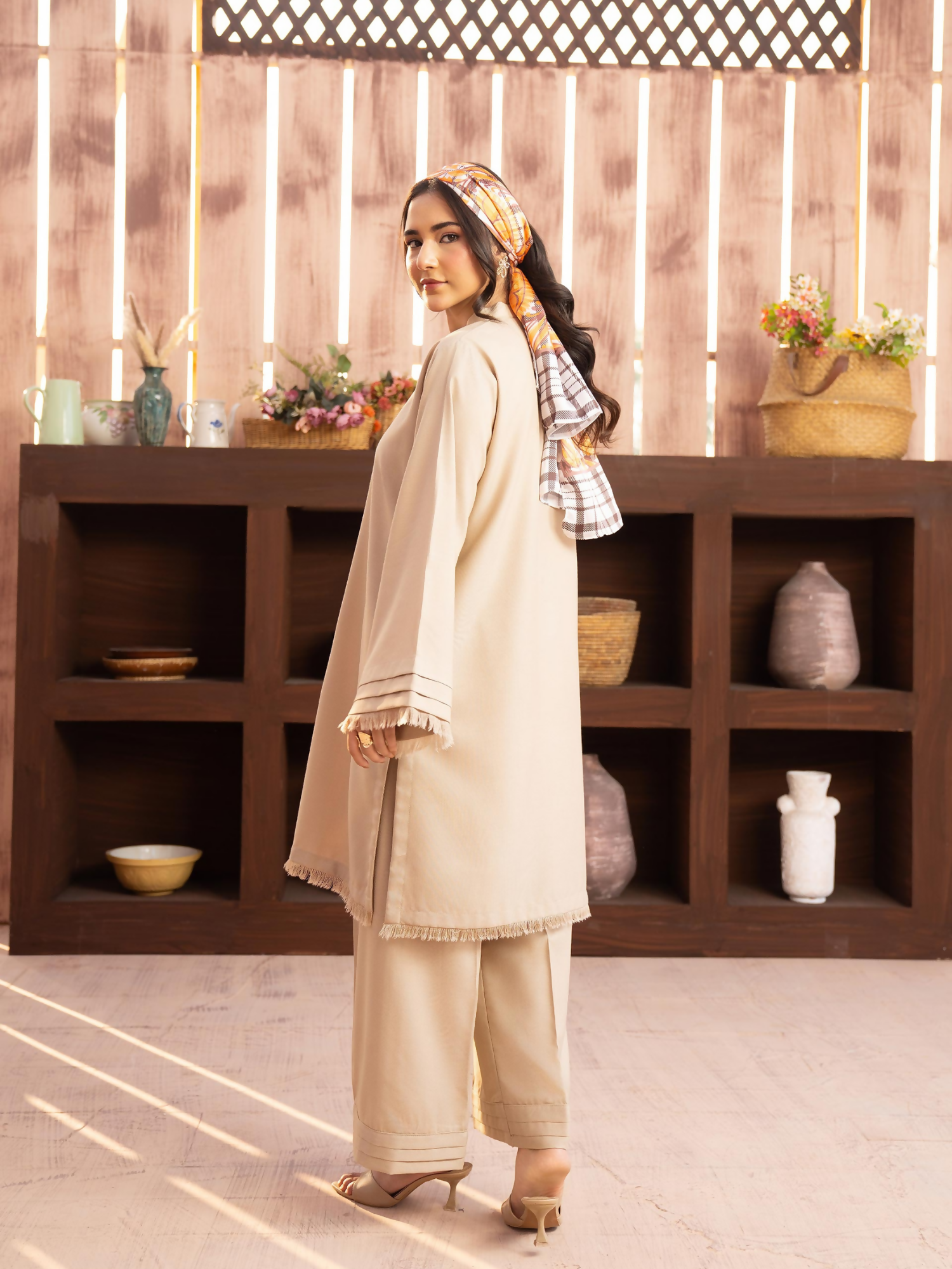 Panache Apparel Winter Core Linen Stitched Suit-Tundra