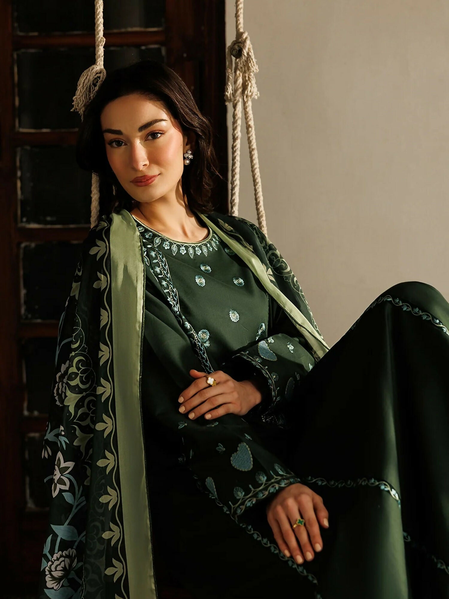 Panache Apparel Mistfall Ramadan Edit Cotton Embroidered Stitched Suit-Vail