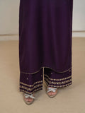 Stylish Collection Royal Pret Linen Embroidered Stitched 3-Piece Suit-Jazmine Purple