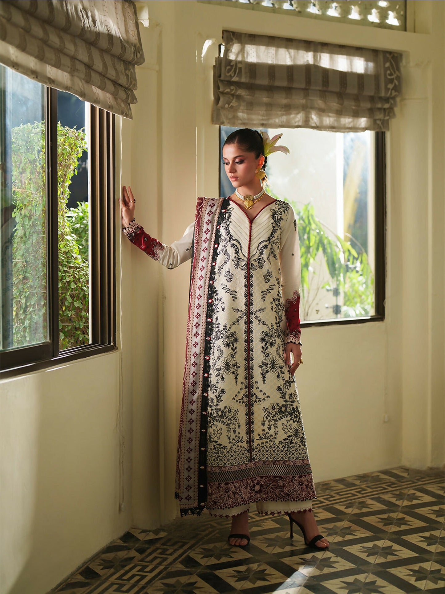 Binilyas Heritage Dore Summer'26 Lawn Embroidered Stitched 3-Piece Suit-171-A