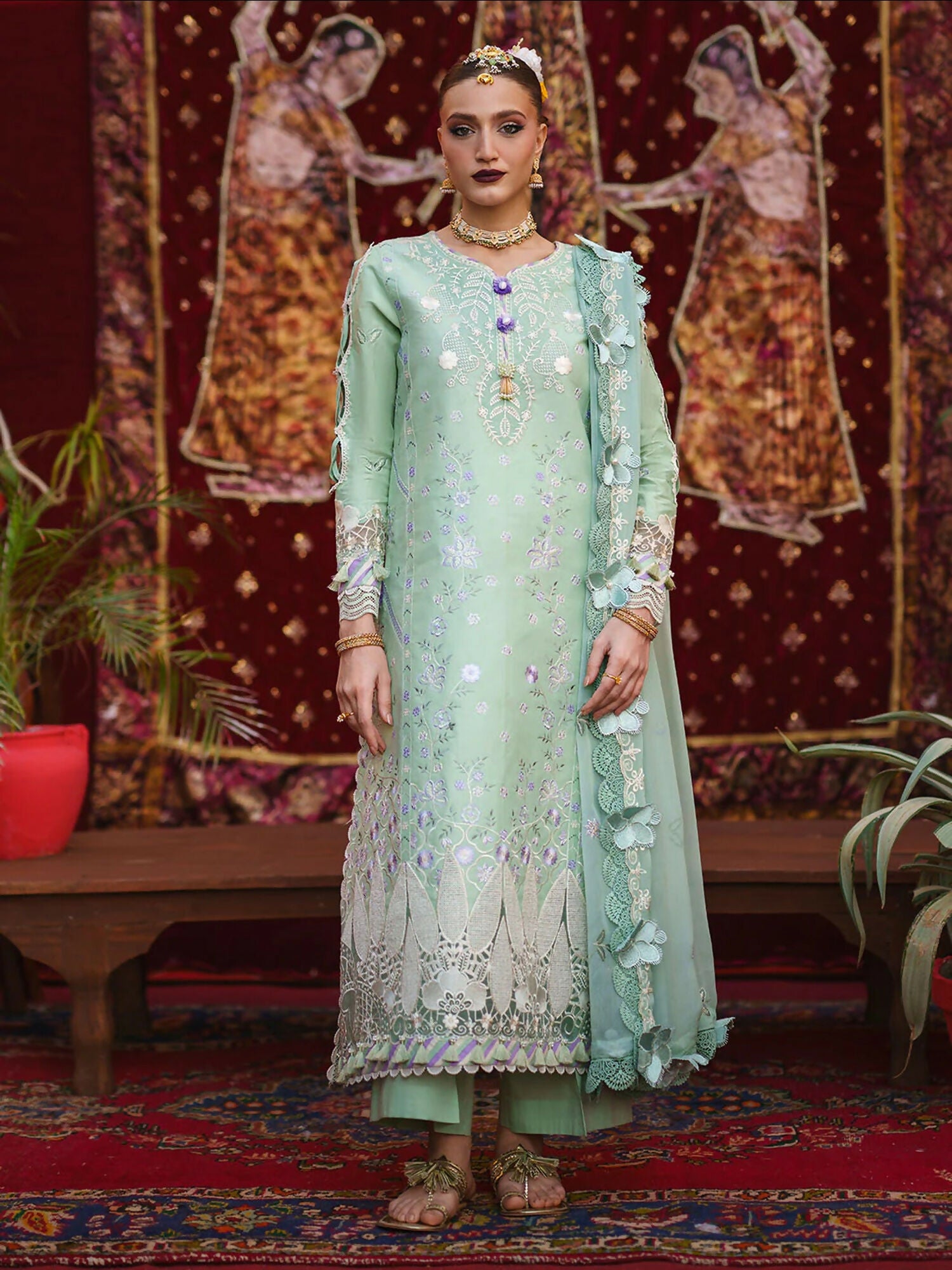 Mahnur Gul Luxury Lawn'26 Embroidered Unstitched 3-Piece Suit-G-011