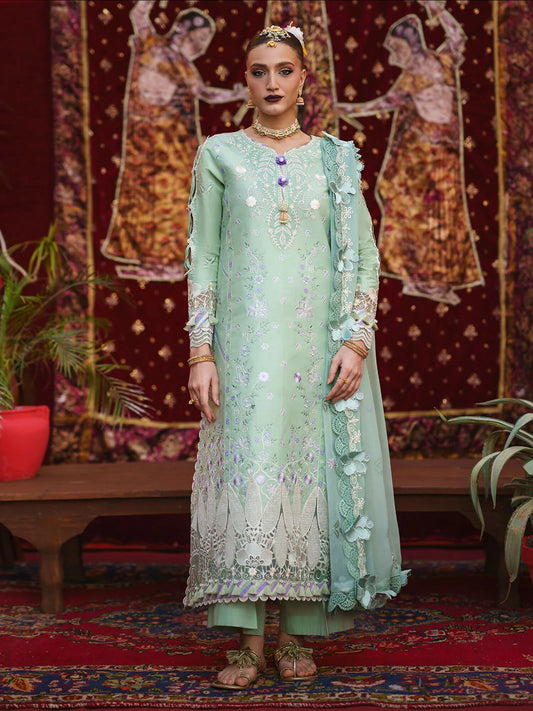 Mahnur Gul Luxury Lawn'26 Embroidered Unstitched 3-Piece Suit-G-011