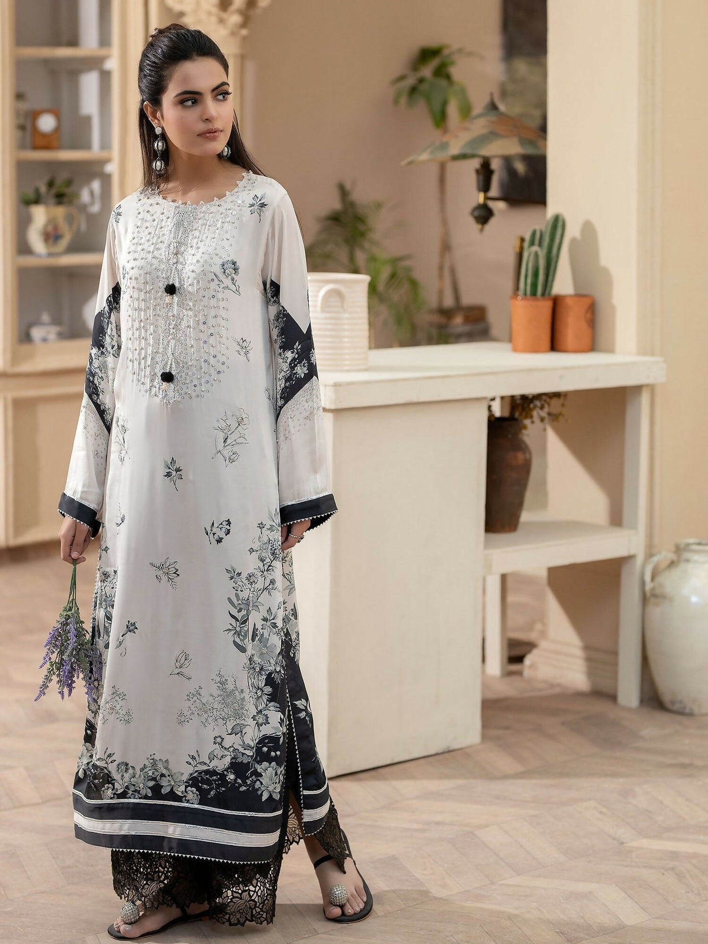 Shiza Hassan Miha Luxury Pret Pure Grip Embellished 2-Piece Suit-Elvi