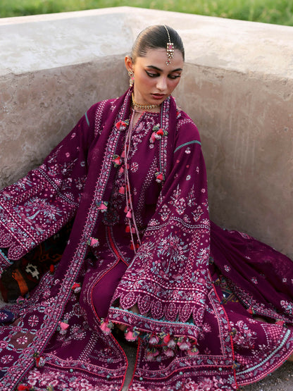 Hussain Rehar Karandi'25 Embroidered Unstitched 3-Piece Suit-Nargis