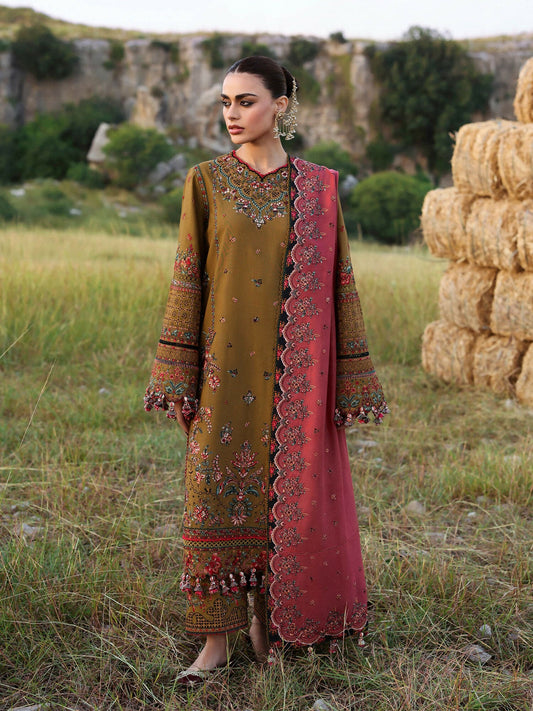 Hussain Rehar Khaddar'25 Embroidered Unstitched 3-Piece Suit-Gitiara