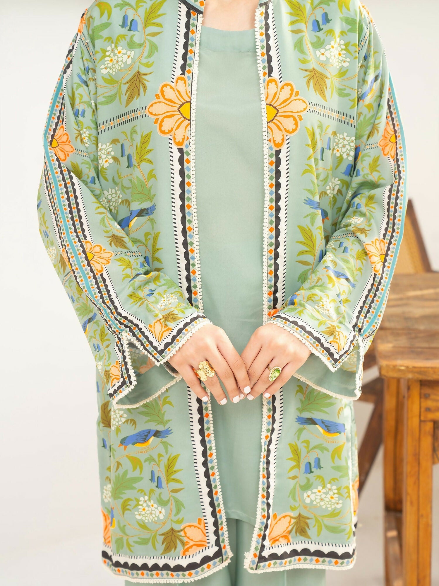 Panache Apparel Florise Lawn Printed Co-Ord Set-Ocean Mist