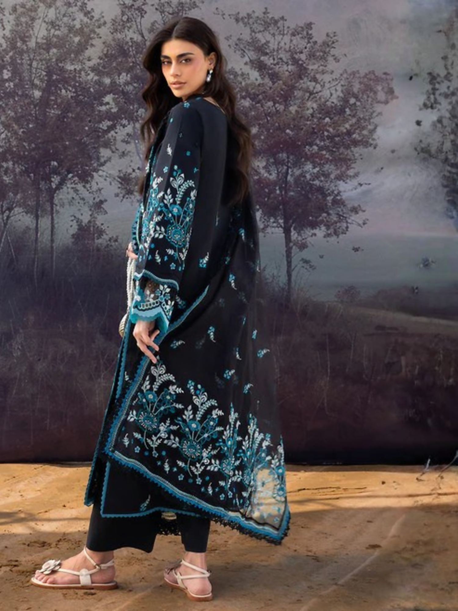 Mahnur Sirene Luxury Lawn'26 Embroidered Unstitched 3-Piece Suit-S-16