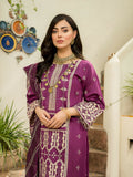 Panache Apparel Chambray Katan Embroidered Stitched Suit-Sangria