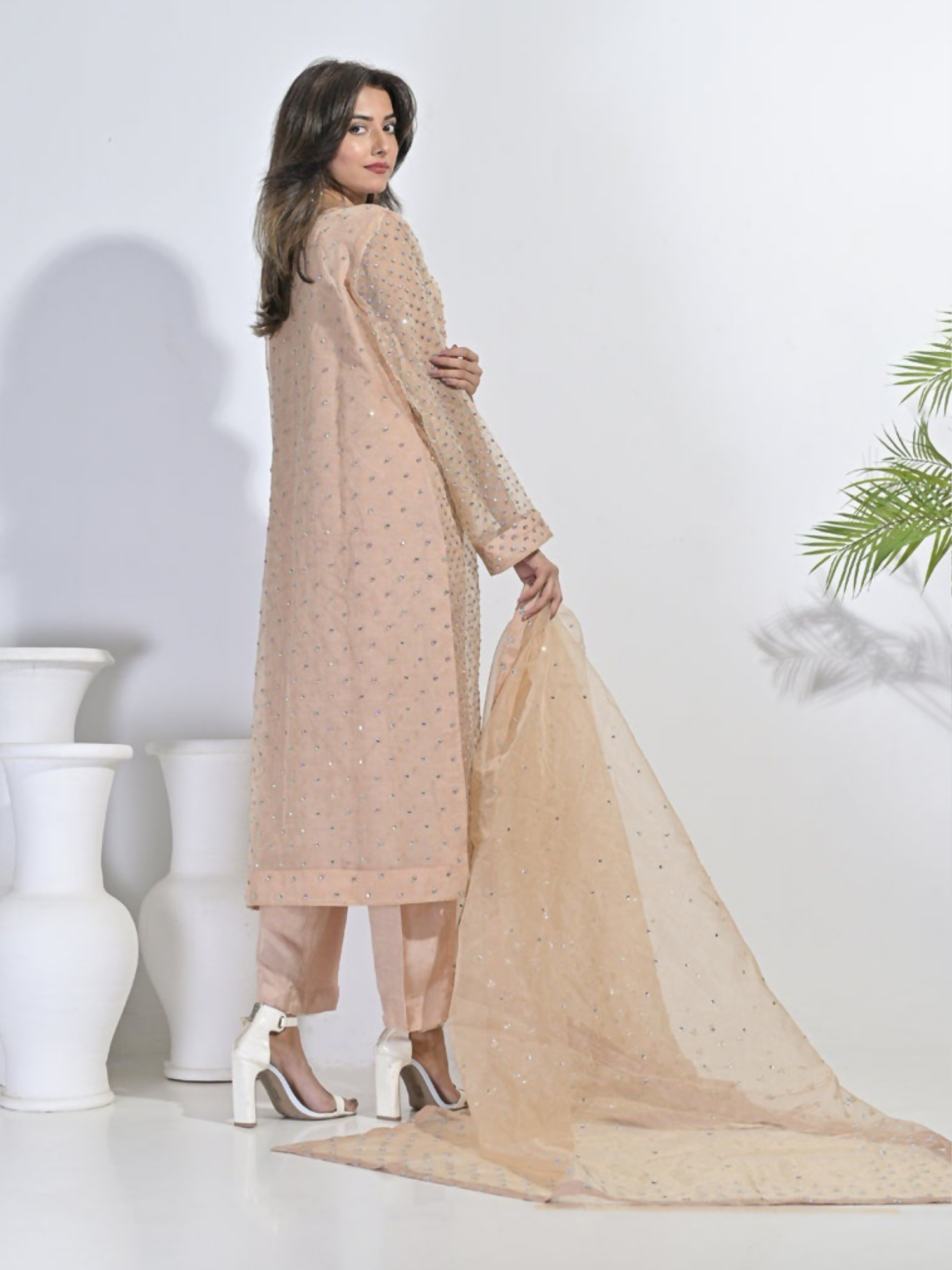 Ruby's Couture Festive Fall'25 Organza Embellished Stitched 3-Piece Suit-Falisha