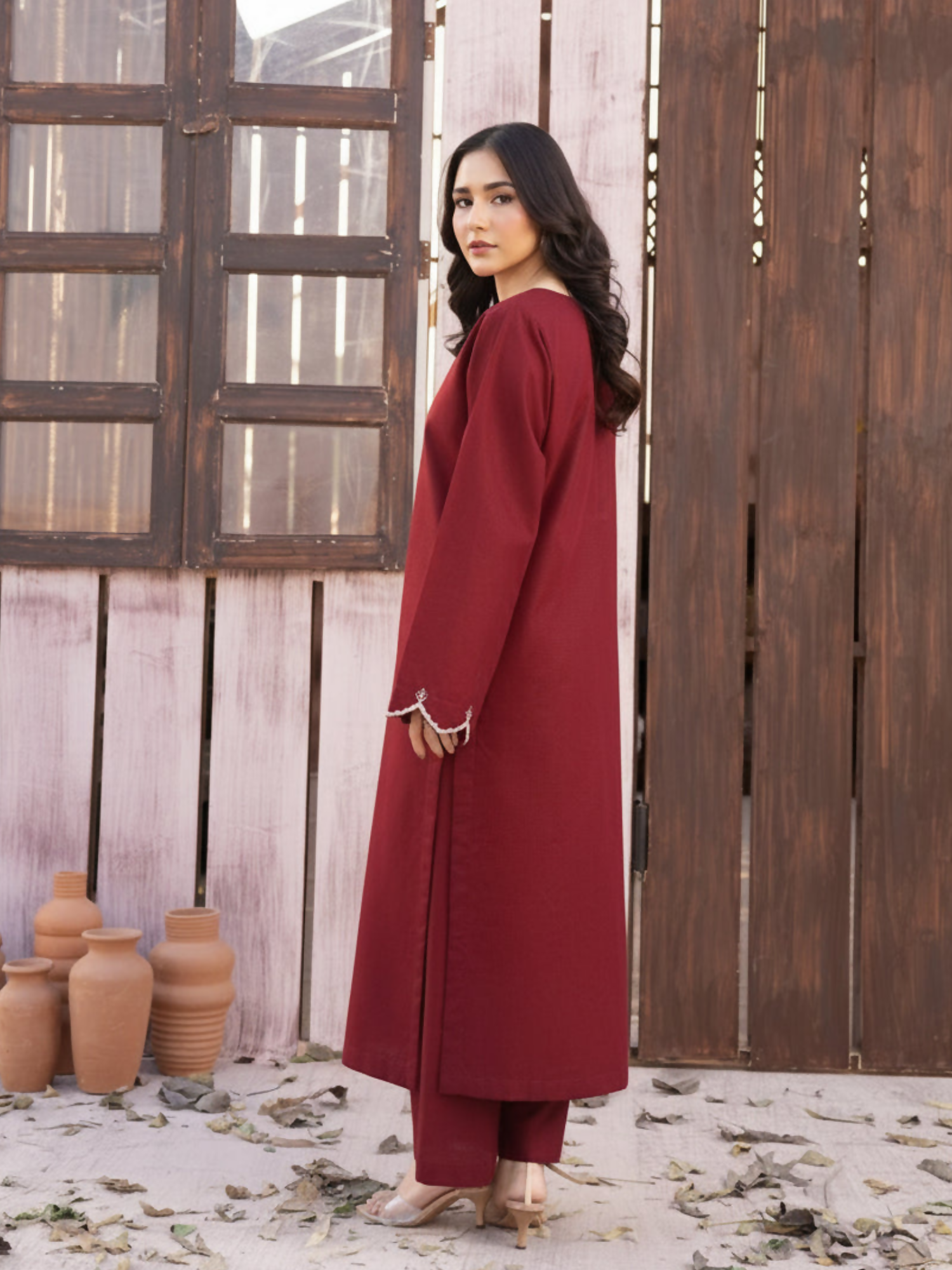 Panache Apparel Winter Core Khaddar Embroidered Stitched Suit-Kindle