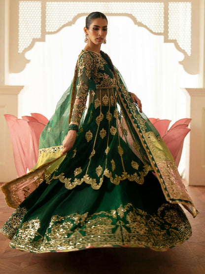 Parishay Ranibagh Luxury Formals Net Embroidered Stitched 3-Piece Suit-Rooh-e-Gul