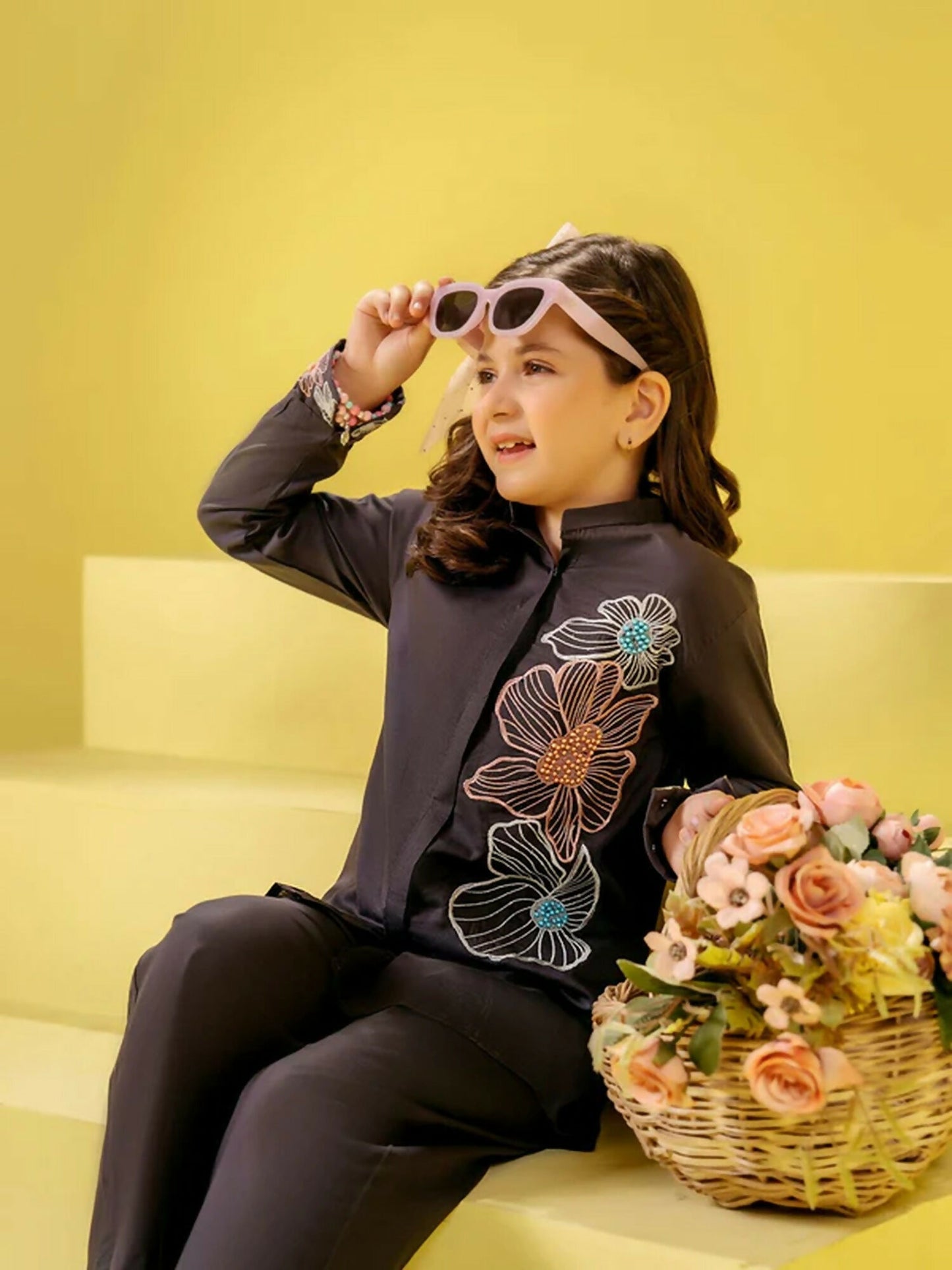 Velvour Girls Embroidered Co Ord Set - VG135-A