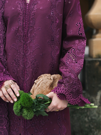 Qalamkar Qline Lawn Drop-1 Embroidered Unstitched 3-Piece Suit-RP-08-Liora