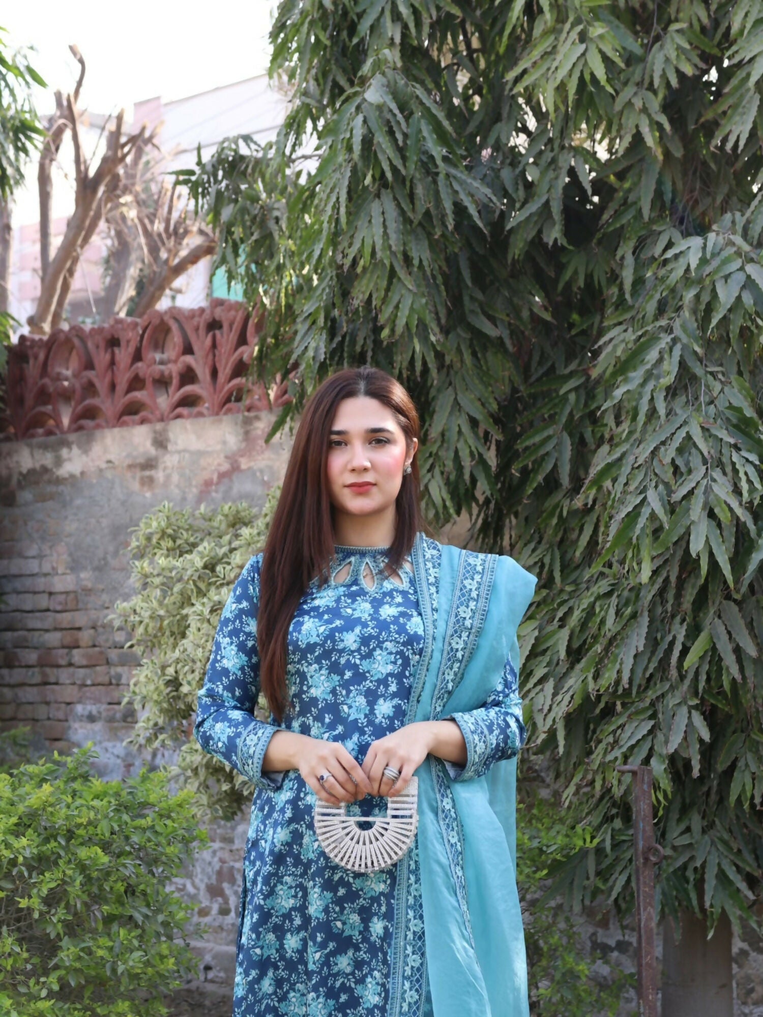 Panache Apparel Crepe Embroidered Stitched Suit-Waves