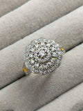 H&A Jewellery 18K Gold Polished Zircon Diamond Cluster Ring