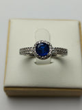Blue H&A Jewellery Silver Rhodium Plated Ring