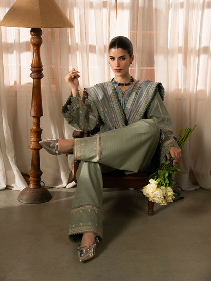 Binilyas Gulrukh Khaddar Embroidered Unstitched 3-Piece Suit-64-A