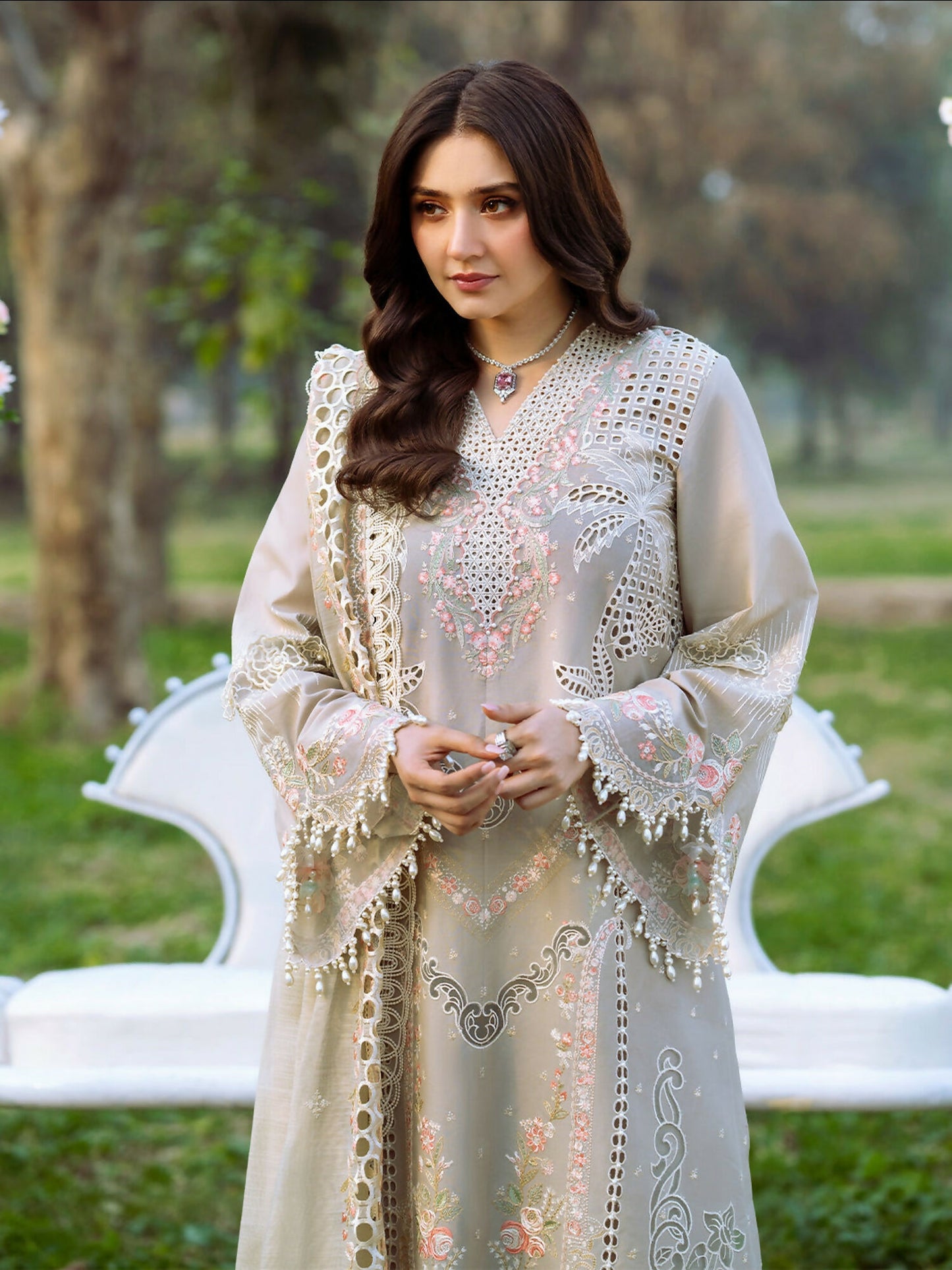 Binilyas Freesia Lawn Embroidered Stitched 3-Piece Suit-104-B