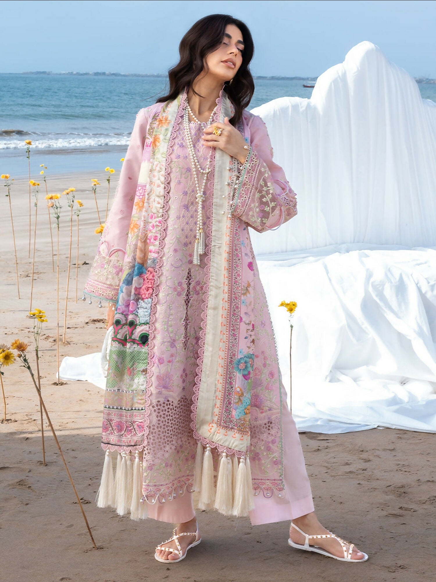 Mahnur Sirene Luxury Lawn'26 Embroidered Unstitched 3-Piece Suit-S-12
