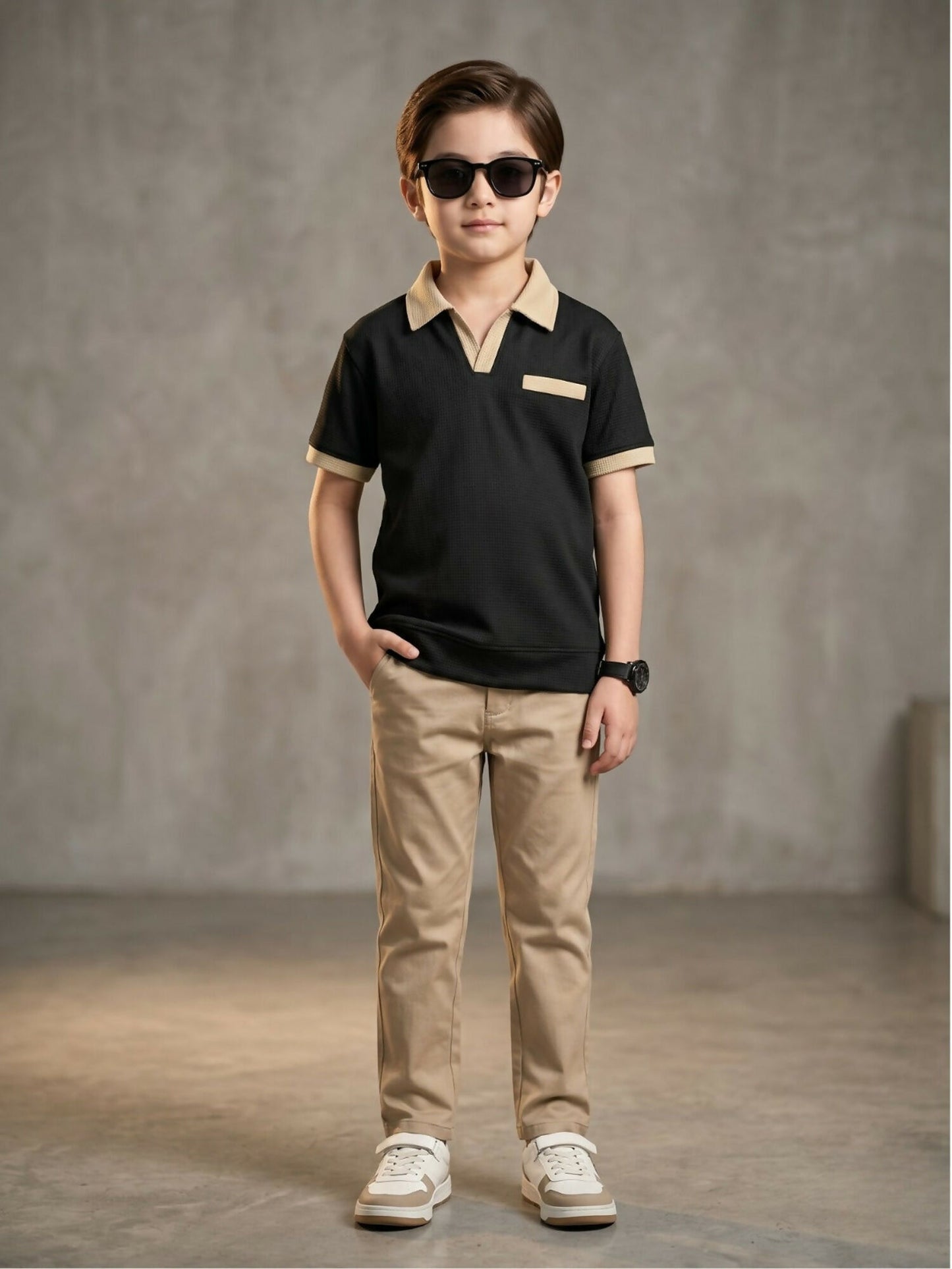 Velvour Boys Polyester Polo Shirt-VP27-B