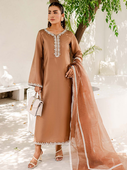 Allure By IH Cotton Embroidered Stitched 3-Piece Suit-Hazel