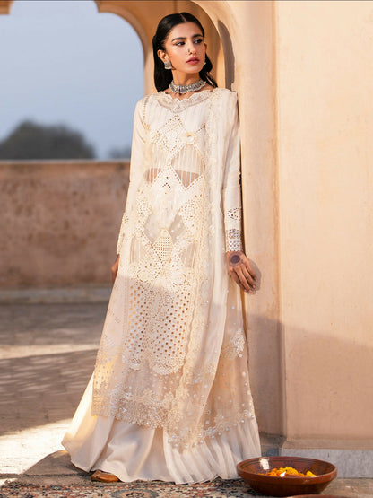 Binilyas Dilbaro Luxury Lawn Embroidered Unstitched 3-Piece Suit-401-A