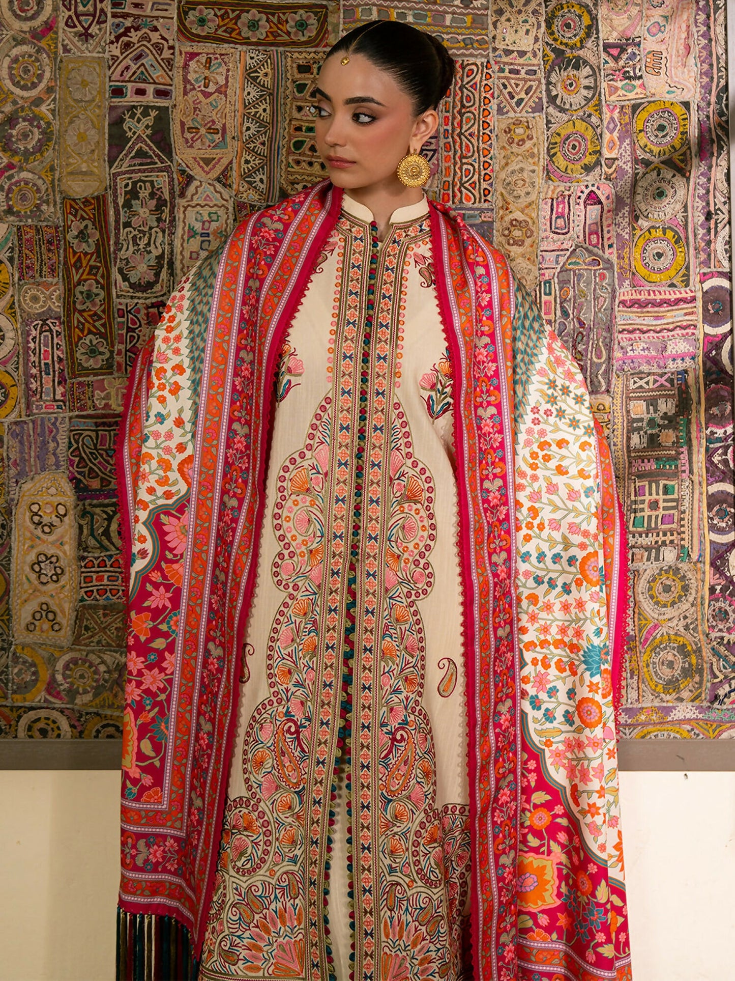 Binilyas Gulrukh Khaddar Embroidered Unstitched 3-Piece Suit-61-A