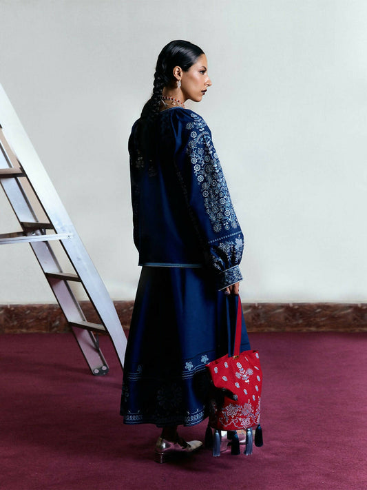 Jugnu by Hussain Rehar Summer Pret'25 Edit III Cotton Embroidered 2-Piece Suit-Nayeli