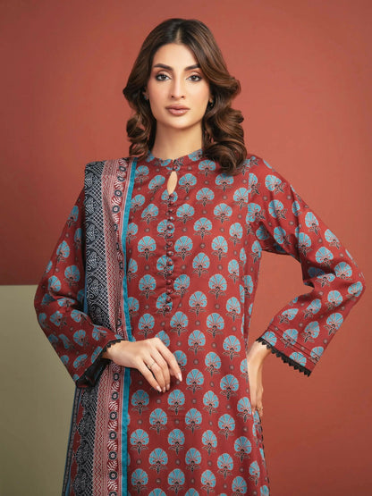 Edenrobe Allure Summer Lawn Printed Unstitched 3-Piece Suit-EWU5A1-35282