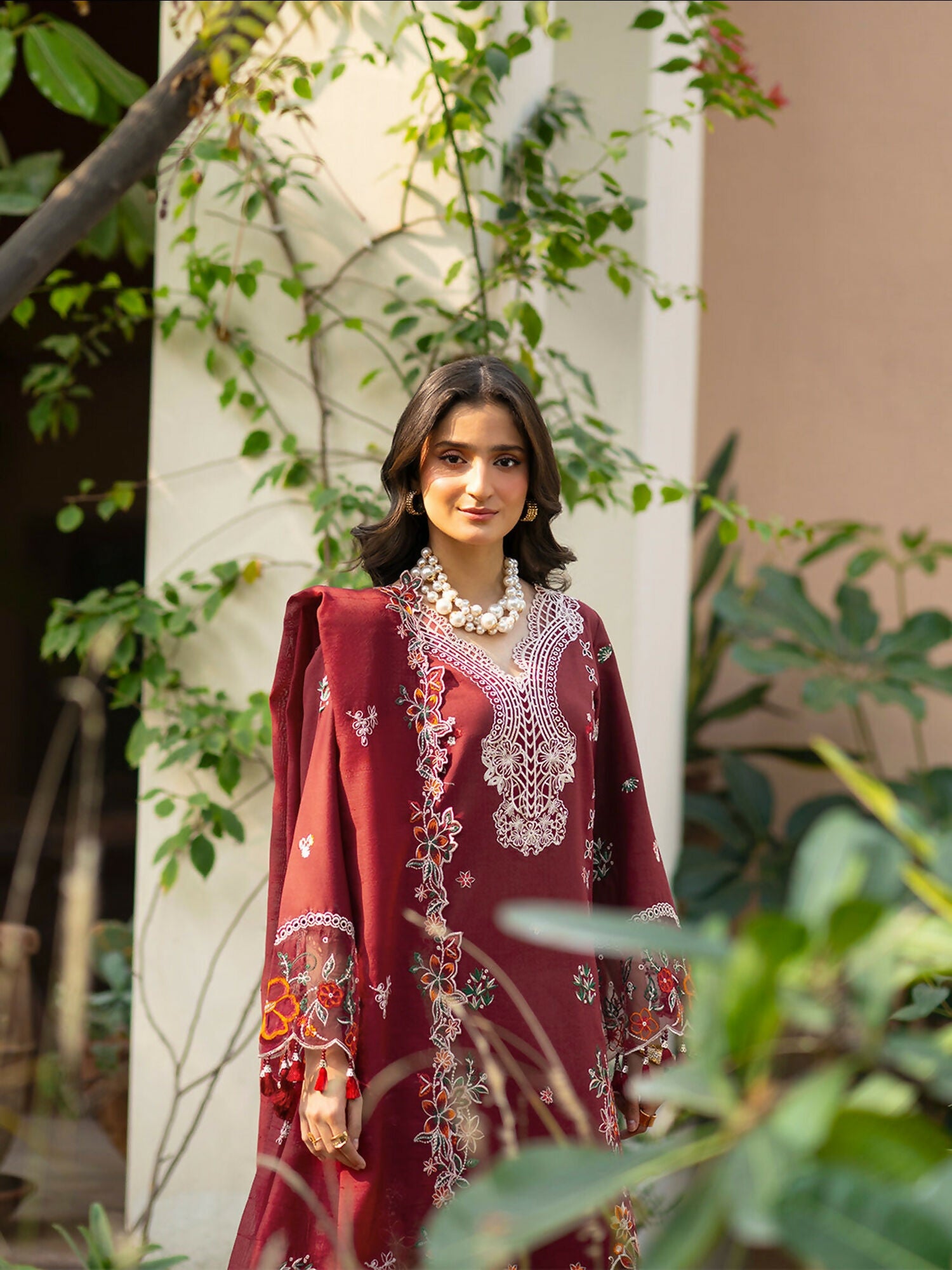 Mahnur Angan Lawn'26 Embroidered Stitched 3-Piece Suit-AN-001