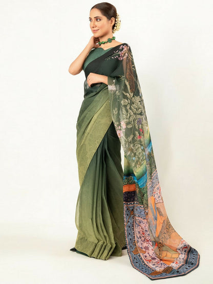 Imran Aftab Chiffon Printed Stitched Saree-IASC 06