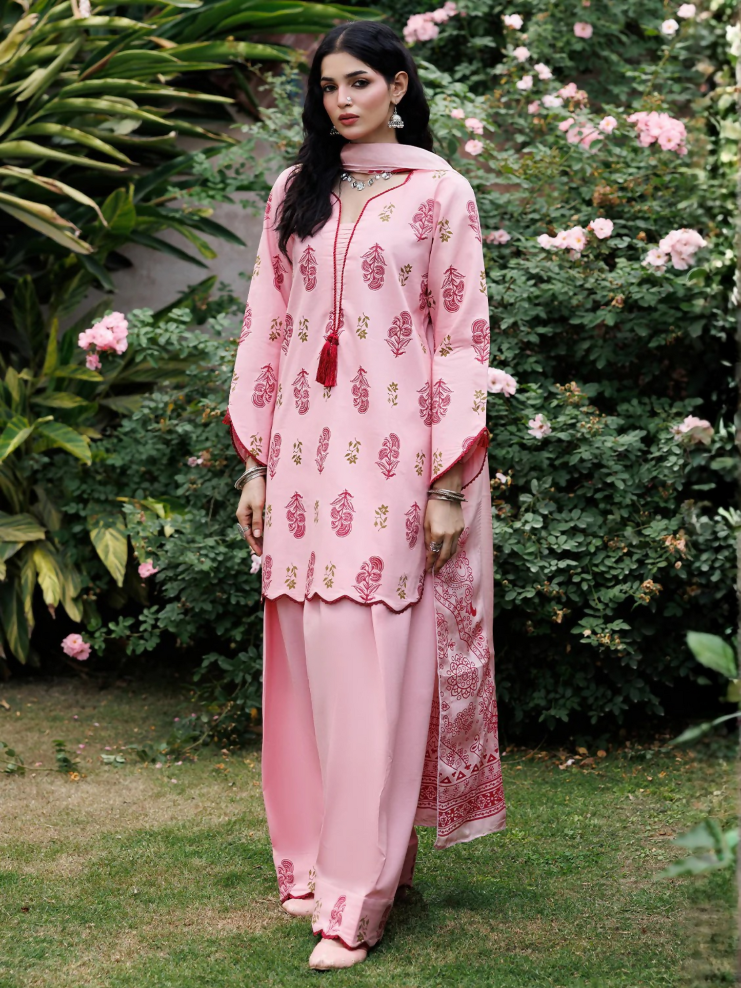 Panache Apparel Noor Mahal Cotton Printed Stitched Suit-Nayelra