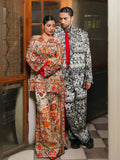 Hussain Rehar Pay Day Vol IV Silk Printed Stitched 2-Piece Suit-Domino