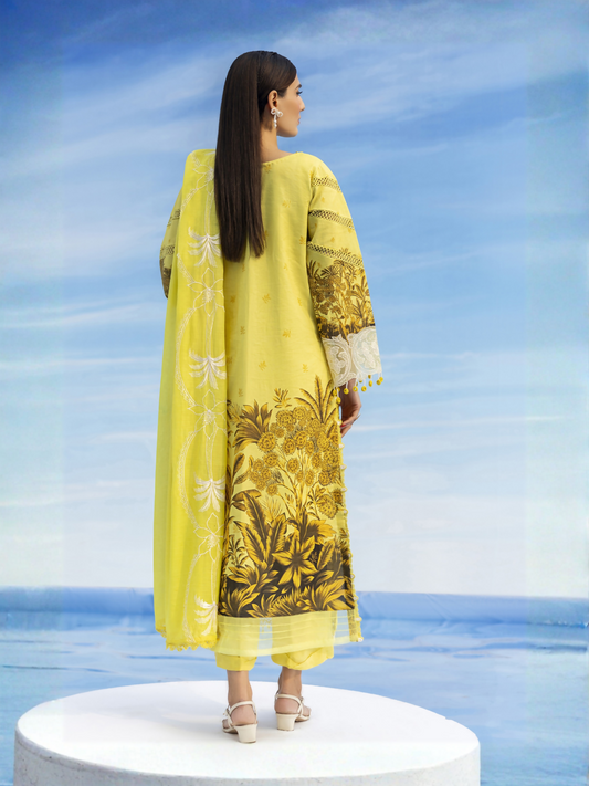 Parishay Ivy Bloom'26 Lawn Embroidered Unstitched 3-Piece Suit-IB-15
