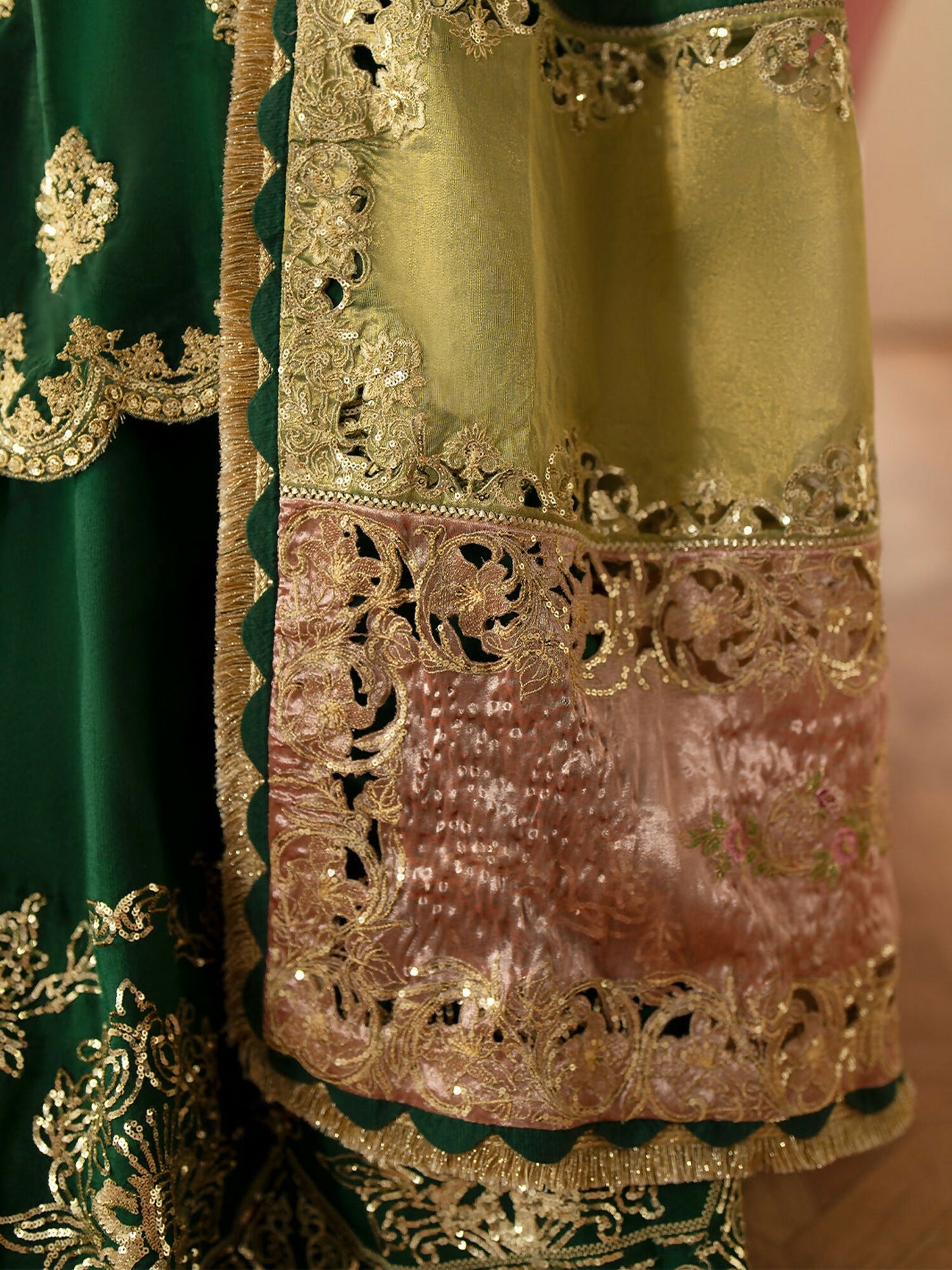 Parishay Ranibagh Luxury Formals Net Embroidered Stitched 3-Piece Suit-Rooh-e-Gul