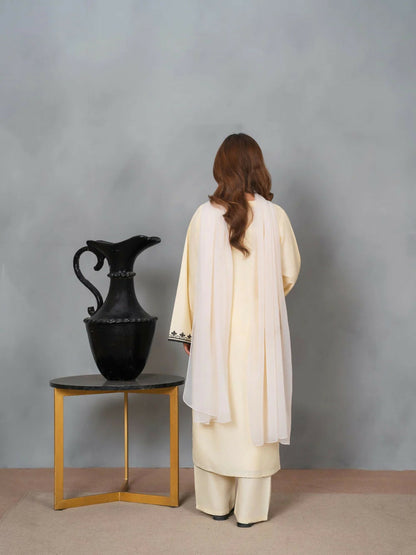 Stylish Collection Musk Linen Embroidered Stitched 3-Piece Suit-Zahoor