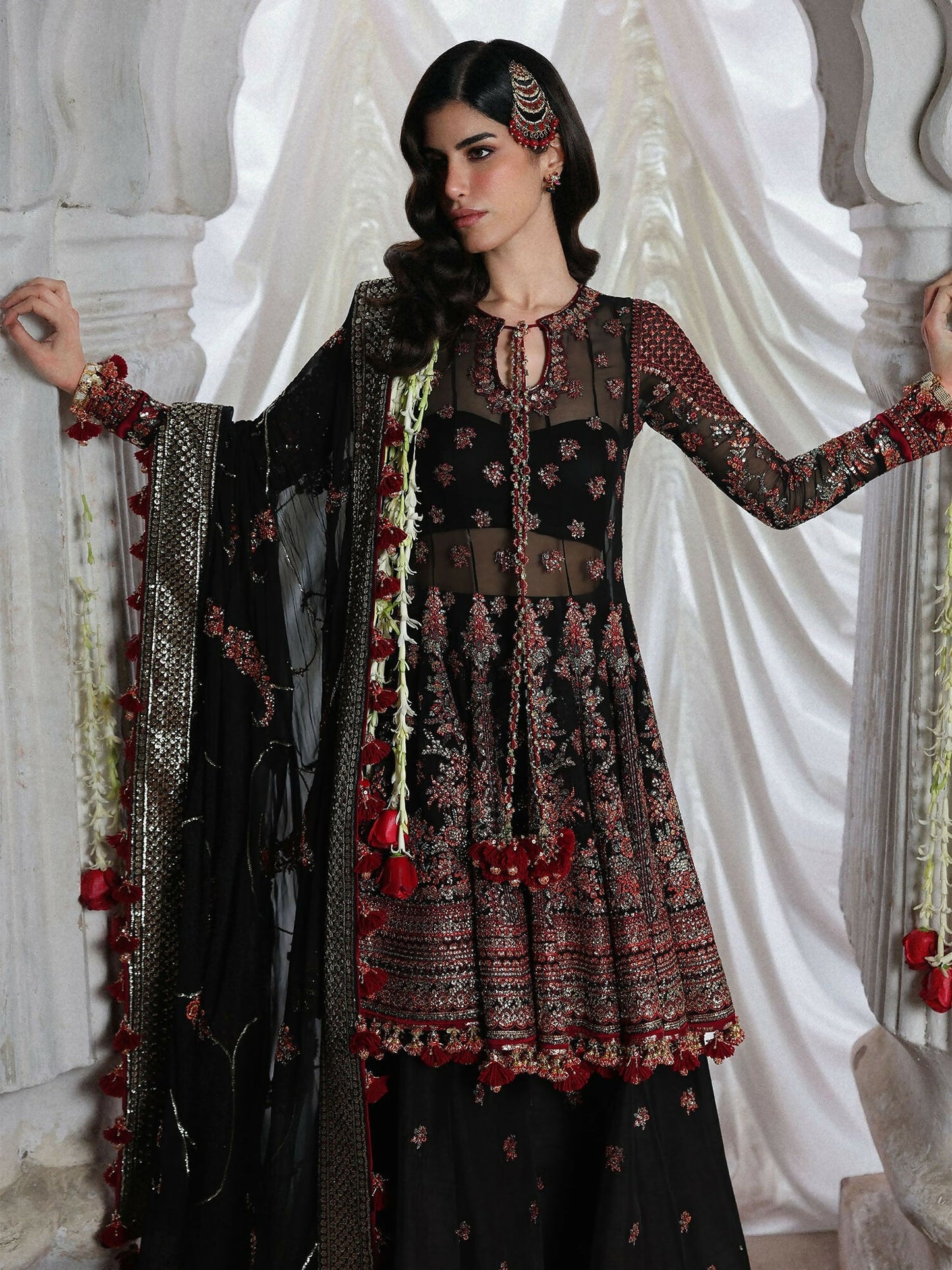 Hussain Rehar Festive Unstitched'26 Chiffon Embroidered 3-Piece Suit-Siyara