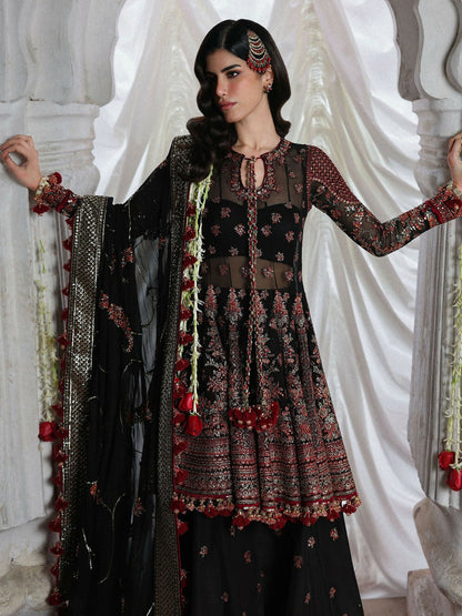 Hussain Rehar Festive Unstitched'26 Chiffon Embroidered 3-Piece Suit-Siyara