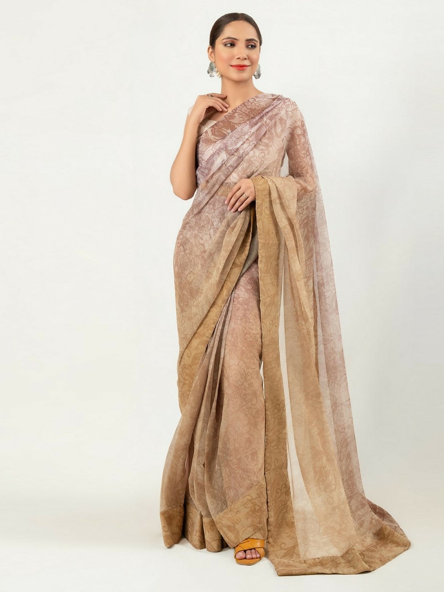 Imran Aftab Chiffon Printed Stitched Saree-IASC 15