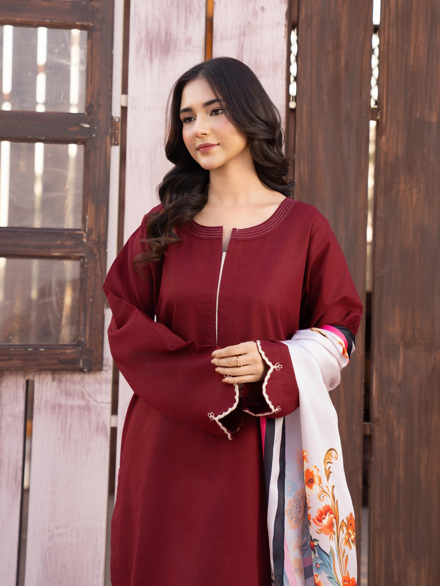 Panache Apparel Winter Core Khaddar Embroidered Stitched Suit-Kindle
