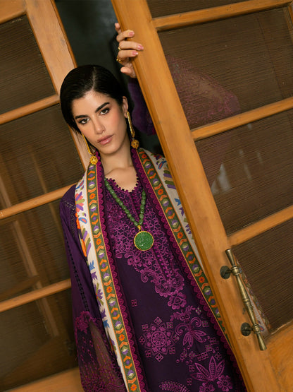 Binilyas Gulrukh Khaddar Embroidered Unstitched 3-Piece Suit-66-A