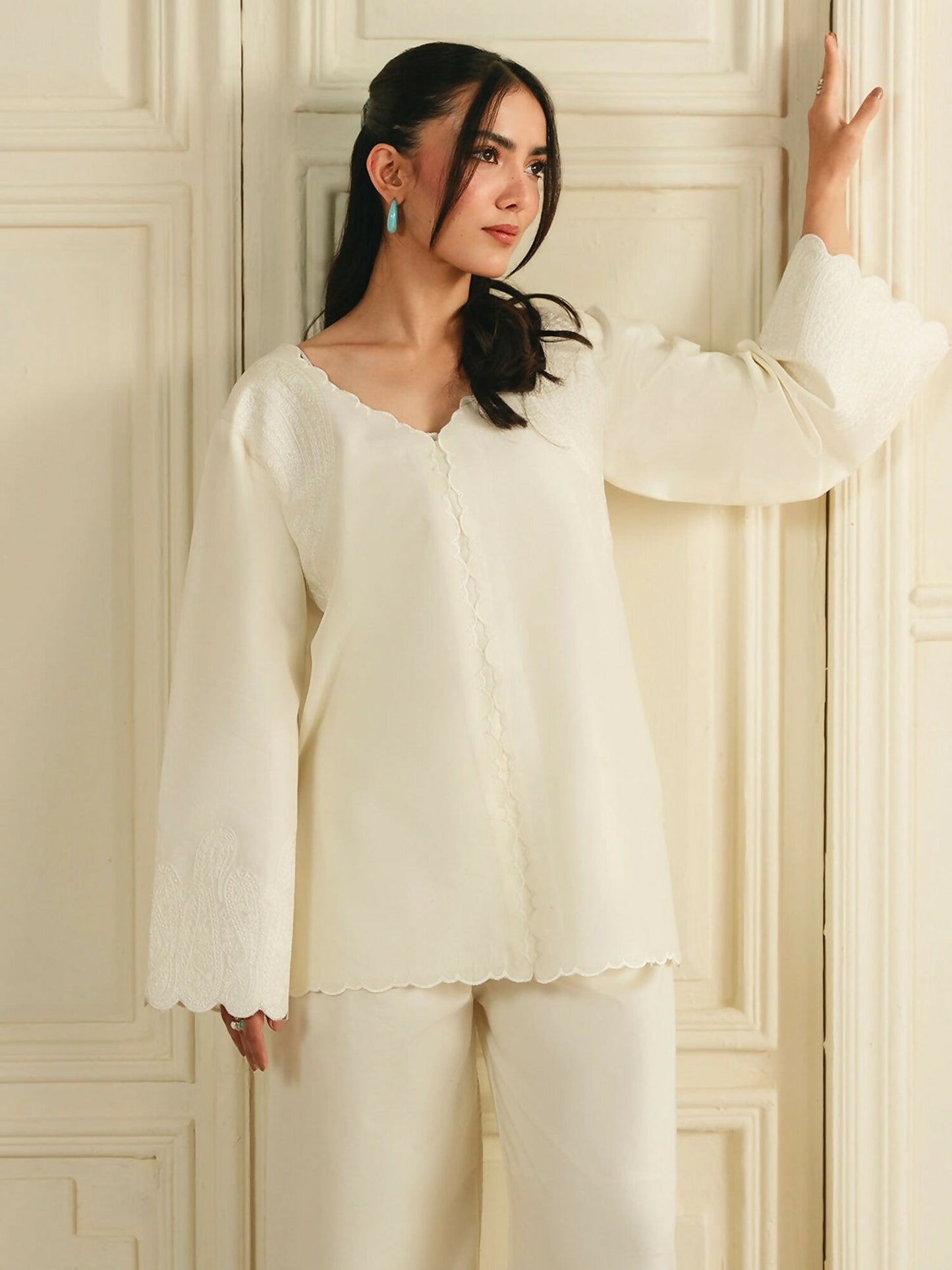 Mannat Clothing Boho Summer'26 Cotton Embroidered Stitched Suit-Crescent