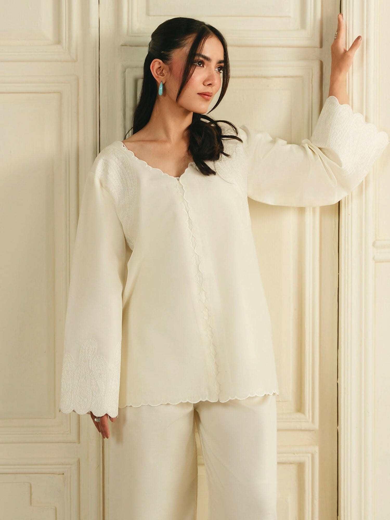 Mannat Clothing Boho Summer'26 Cotton Embroidered Stitched Suit-Crescent